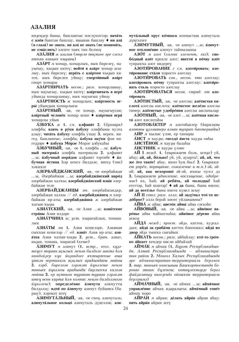 Урыҫса-башҡортса һүҙлек, З. Ғ. Ураҡсин редакцияһында. I том