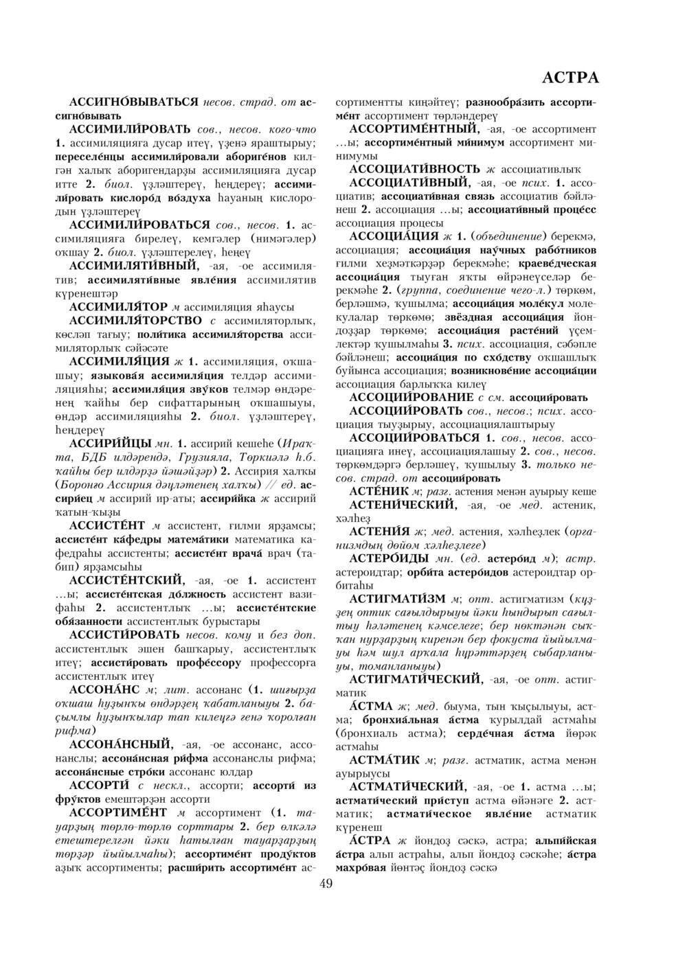 Урыҫса-башҡортса һүҙлек, З. Ғ. Ураҡсин редакцияһында. I том