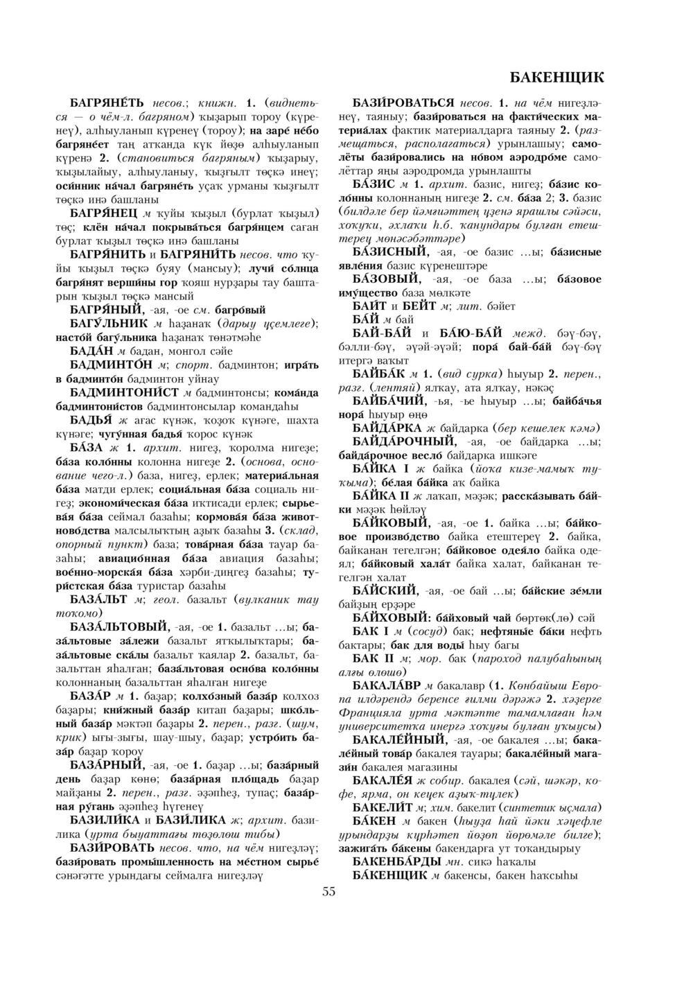 Урыҫса-башҡортса һүҙлек, З. Ғ. Ураҡсин редакцияһында. I том