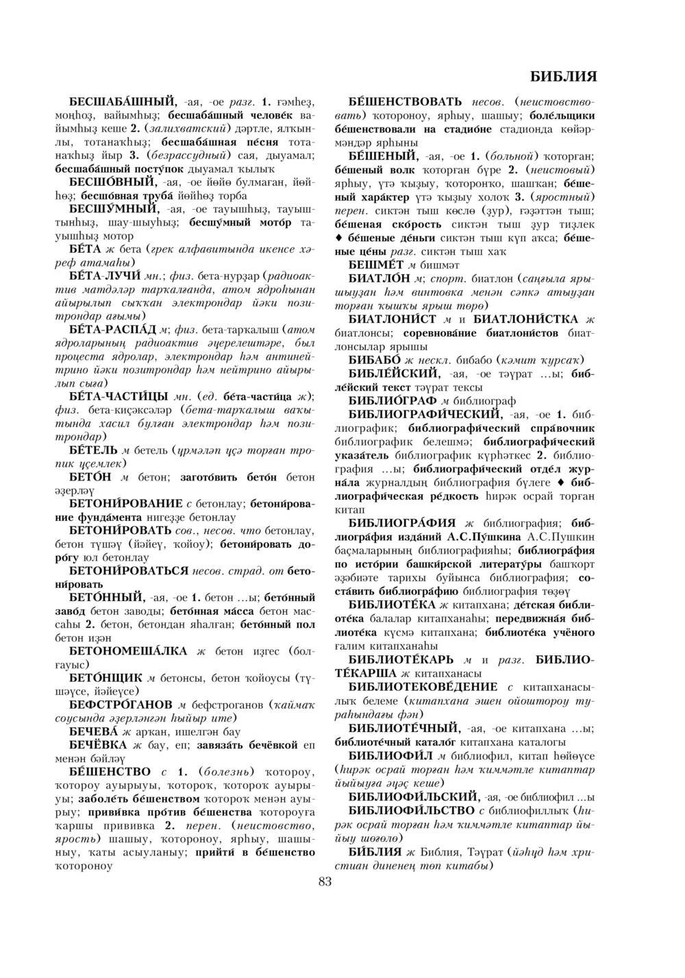 Урыҫса-башҡортса һүҙлек, З. Ғ. Ураҡсин редакцияһында. I том