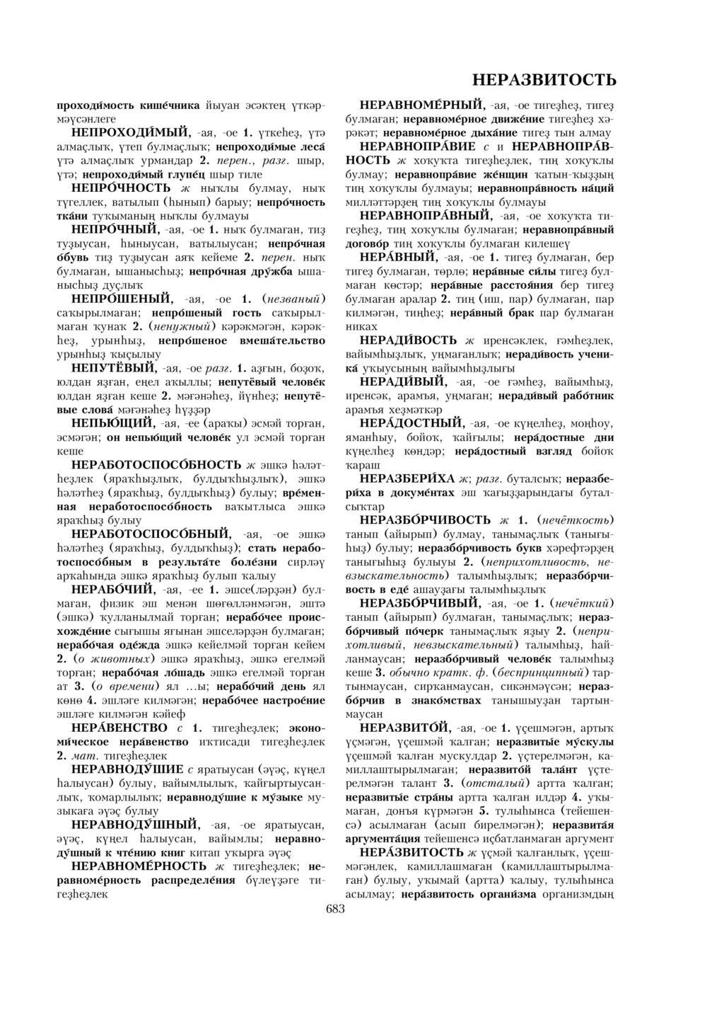 Урыҫса-башҡортса һүҙлек, З. Ғ. Ураҡсин редакцияһында. I том