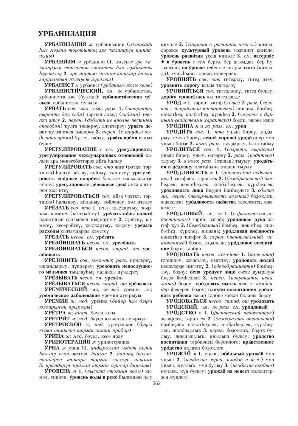 Урыҫса-башҡортса һүҙлек, З. Ғ. Ураҡсин редакцияһында. II том