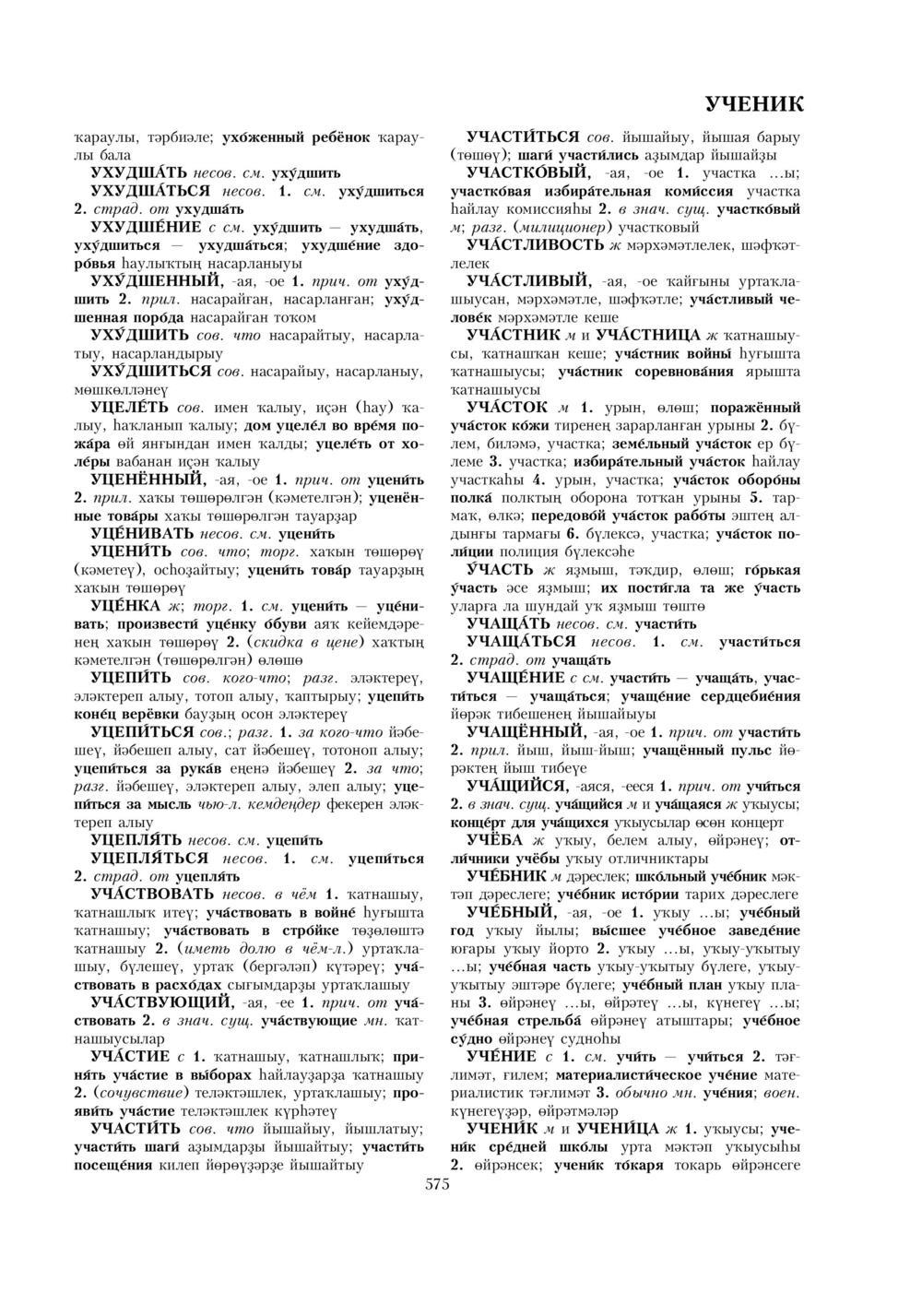 Урыҫса-башҡортса һүҙлек, З. Ғ. Ураҡсин редакцияһында. II том
